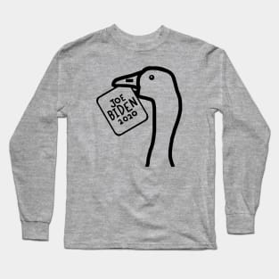 Portrait of a Goose with Stolen Joe Biden Sign Outline Long Sleeve T-Shirt